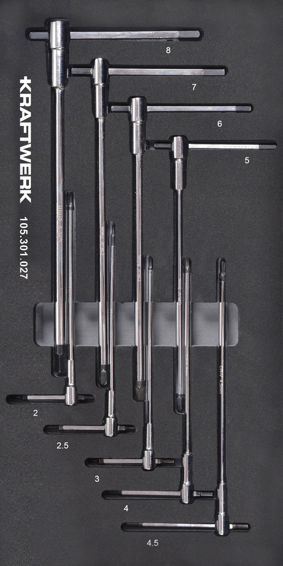 Poignée en T douille hexagonale - jeu de 9 pièces - KRAFTWERK