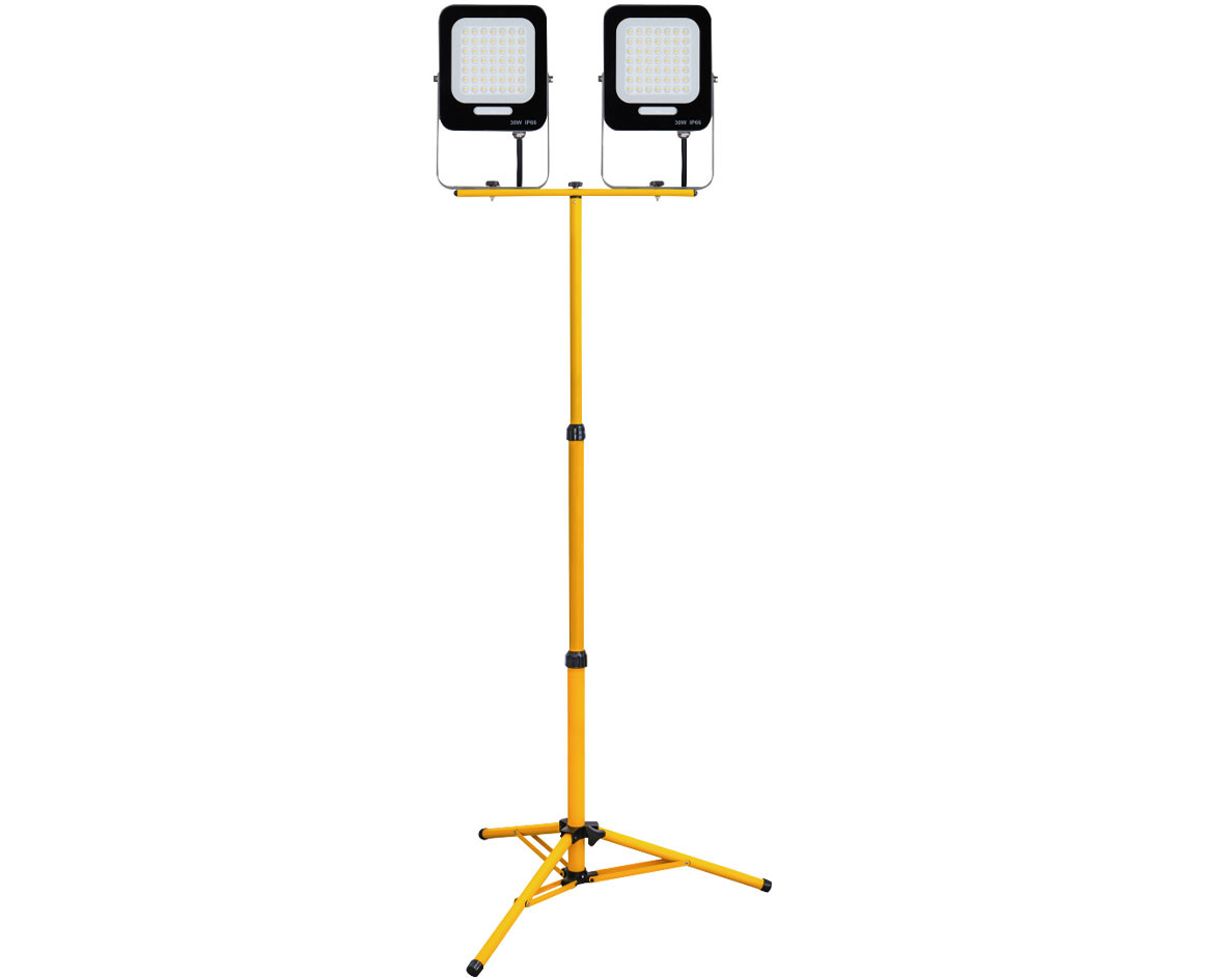 Projecteur de chantier sur trépied AY-2X30W-LED-TRIP - 60 W - AYERBE