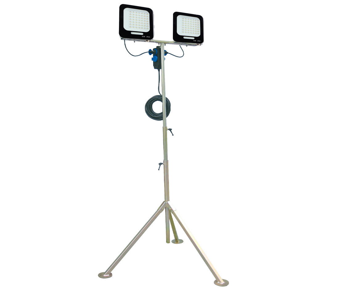 Projecteur de chantier sur trépied AY-2X50W-LED-TRIP - 100 W - AYERBE