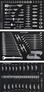 Servante d?atelier BASIC LINE BT700, 5 tiroirs avec 154 outils - KRAFTWERK