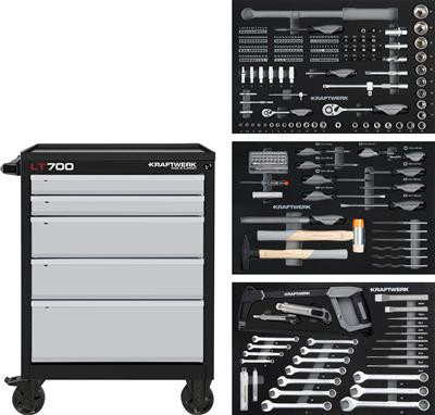 Servante d'atelier LT700 LT LINE - 5 tiroirs avec 259 outils - KRAFTWERK