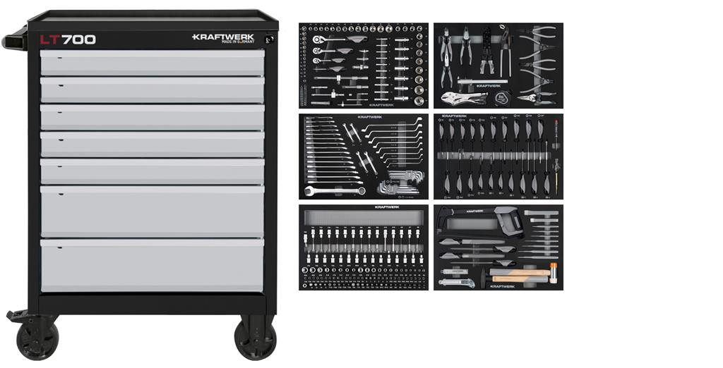 Servante d'atelier LT700 LT LINE 7 tiroirs avec 301 outils - KRAFTWERK