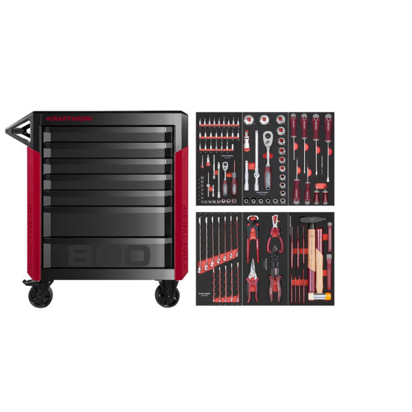 Servante d'atelier PT800 PRO LINE 7 tiroirs avec 103 outils - KRAFTWERK