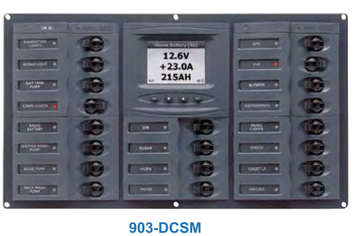 Tableau électrique 20 disjoncteurs CC avec contrôleur de batterie digital - MARINCO BEP
