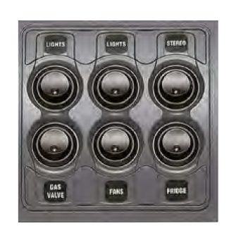 Tableau électrique à commutateurs Contour 1000 6 interrupteurs à bascule 16A - MARINCO BEP