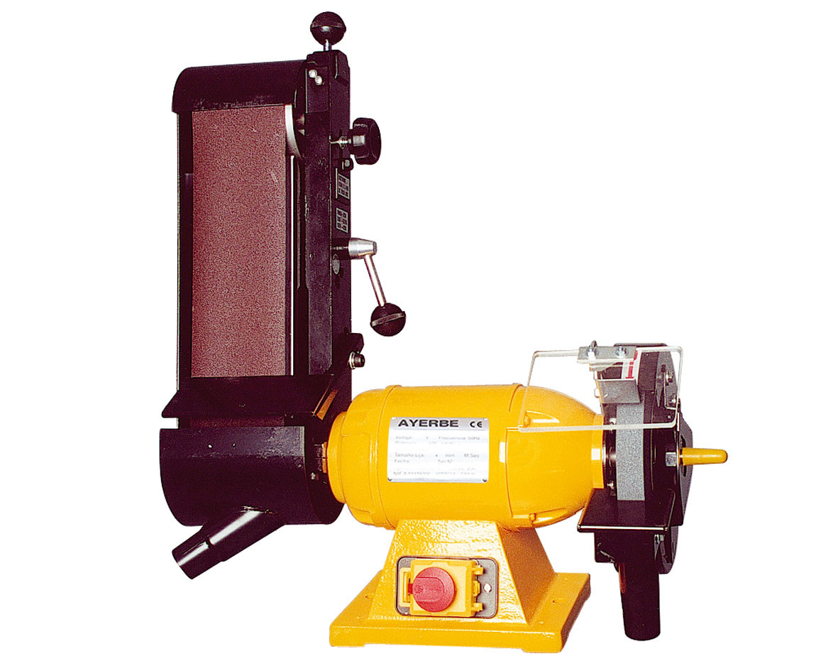 Touret à meuler AY-200-PROF-LJ - 550W 400V - meule 200 mm + papier de verre - AYERBE