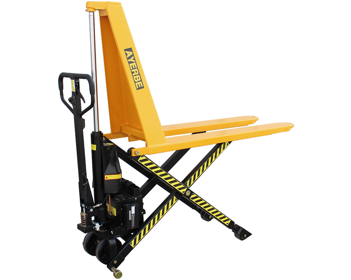 Transpalette manuel haute-levée électrique YA-1000-TT-E - 1150x540 mm - Charge utile 1000 kg - AYERBE