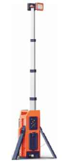 Trépied d'éclairage sur batterie Lithium - 48 LEDS (24+24) 8000 Lumen - 2200 m - 12.8 kg - AYERBE