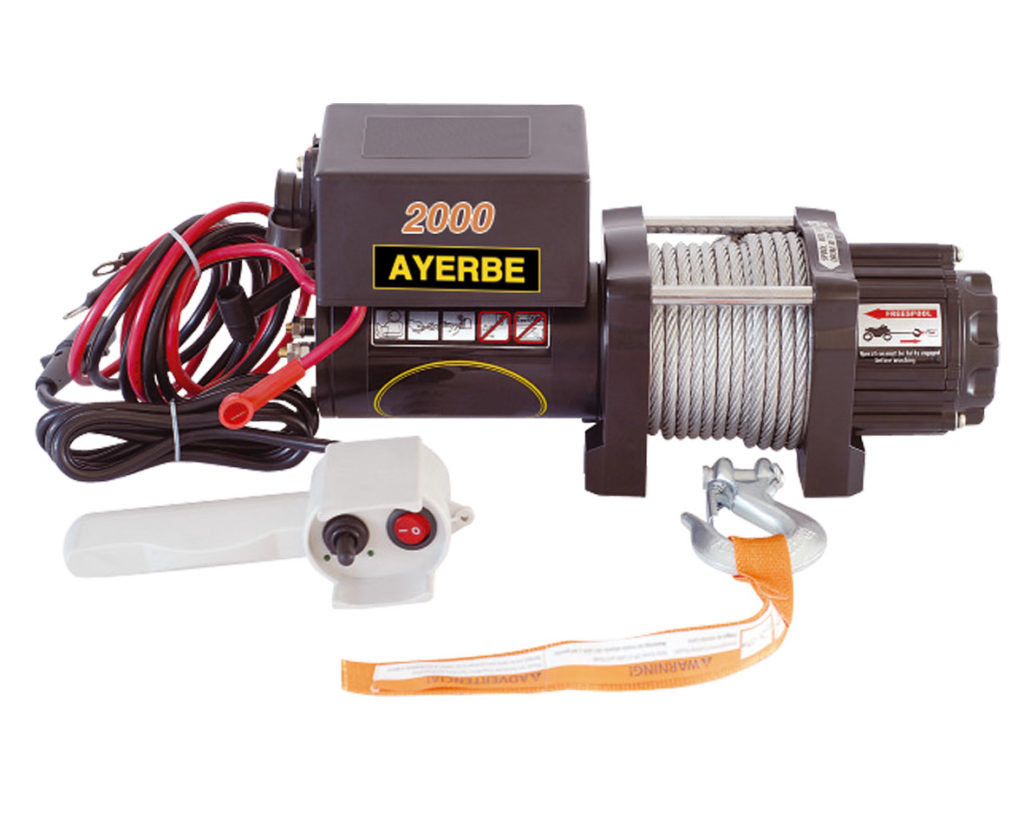 Treuil électrique AY-2000-DC - Capacité max 2000 kg - 12V DC 2 CV - AYERBE