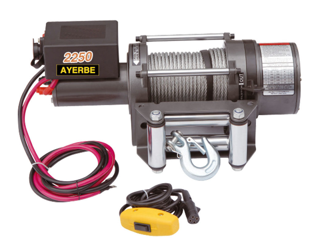 Treuil électrique AY-2250-DC - Capacité max 2250 kg - 12V DC 2.3 CV - AYERBE