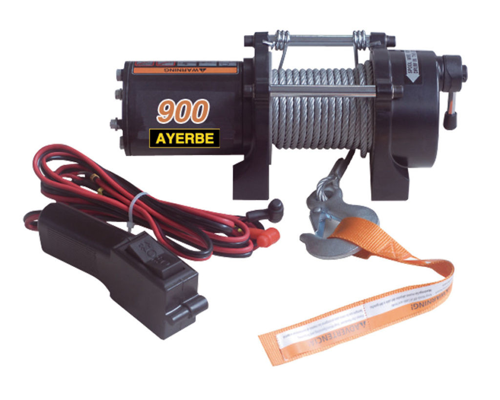 Treuil électrique AY-900-DC - Capacité max 900 kg - 12V DC 1.1 CV - AYERBE