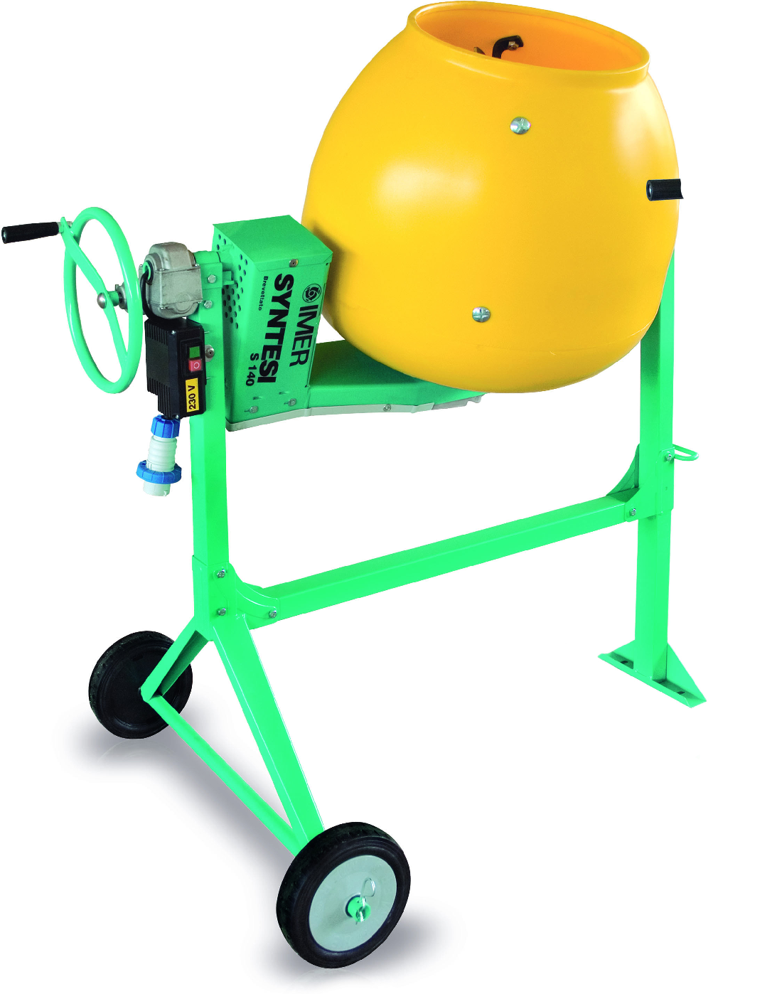 Bétonnière Syntesi S 140 Electrique non tractable - Cuve plastique - 230 V - 100 L - Capacité 1/2 sac 35 kg - 72 dB(A) - IMER