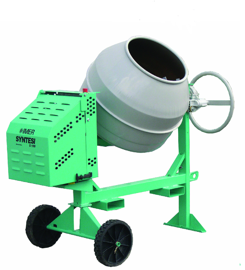 Bétonnière Syntesi S 190 Essence non tractable - 4.2 kW - Malaxage 160 L - Capacité 1 sac 35 kg - 85 dB(A) - 125 kg - IMER