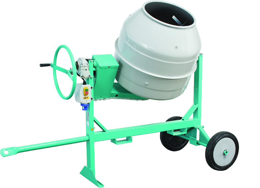 Bétonnière Syntesi S 250R Electrique - 230 V - Tractable - Malaxage 190 L - Capacité 1.5 sac 35 kg - 72 dB(A) - 160 kg - IMER