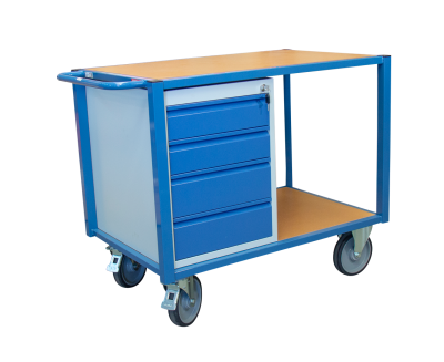Chariot de service, 4 tiroirs - plateau médium - Charge utile 500 kg - FIMM