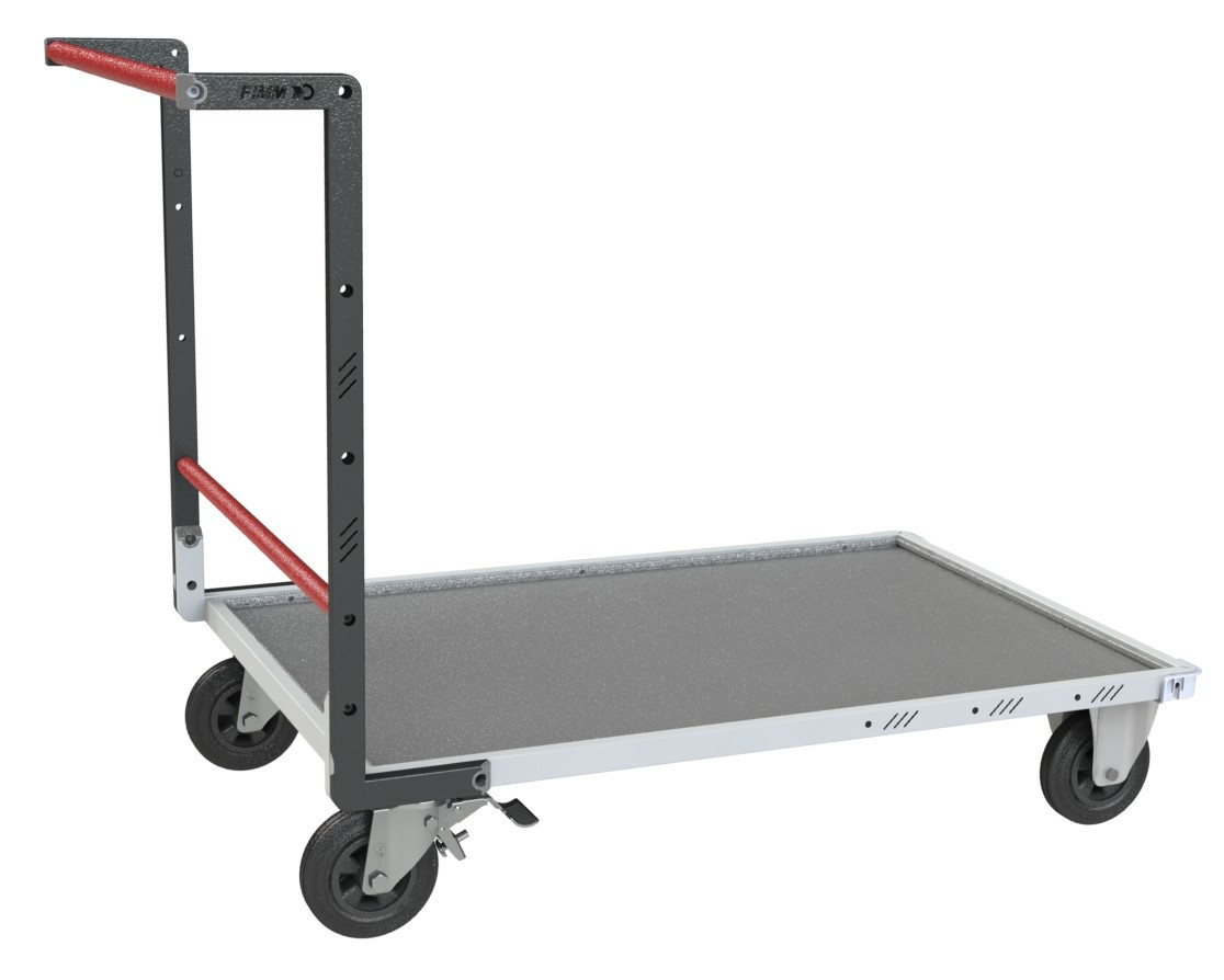 Chariot flat-pack dossier fixe 1200 x 800 mm - plateau tôle - Charge utile 400 kg - FIMM