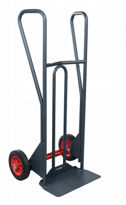 Diable DBA, poignées fermées, bavette fixe, roues CC, Charge utile 350 kg - FIMM