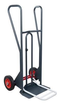 Diable DBA, poignées fermées, bavette mixte, roues CC, Charge utile 350 kg - FIMM