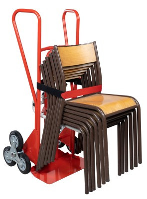 Diable porte-chaises, bavette réglable, roues CC en étoile, Charge utile 250kg - FIMM