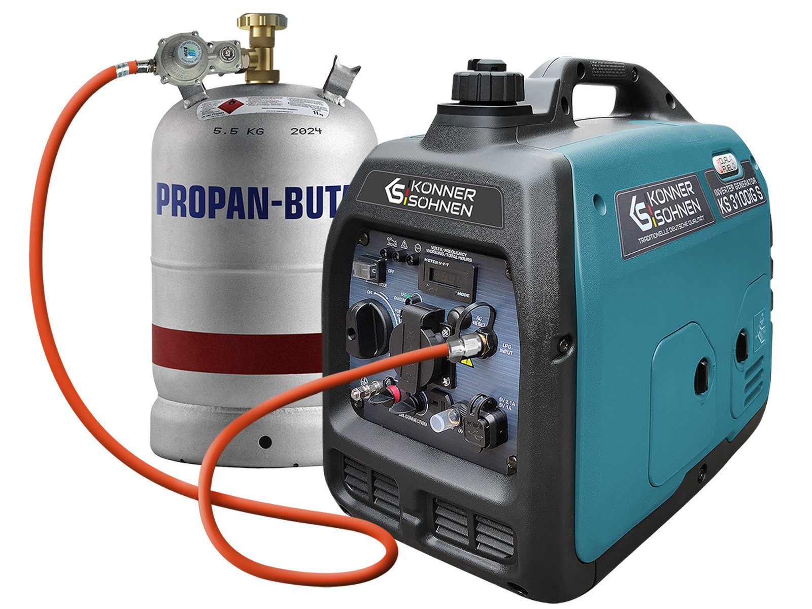 Générateur à essence-gaz Inverter KS 3100iG S - 230V - 3.1 kW - Konner & Sohnen