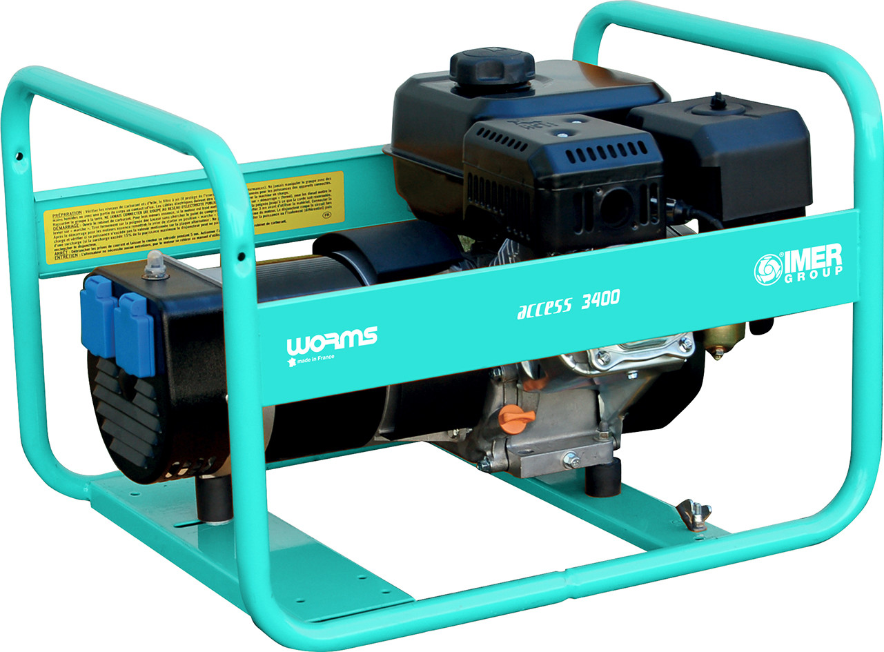 Groupe Électrogène ACCESS 3400 + Kit différentiel - Essence 2.7 kW 230V Grande autonomie - IMER FRANCE