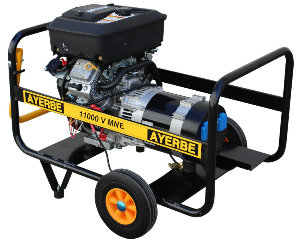 Groupe électrogène AY-11000-V-MN-AE - Monophasé 230V - Vanguard essence - 10 KVA 8 KW - Démarrage électrique - AYERBE