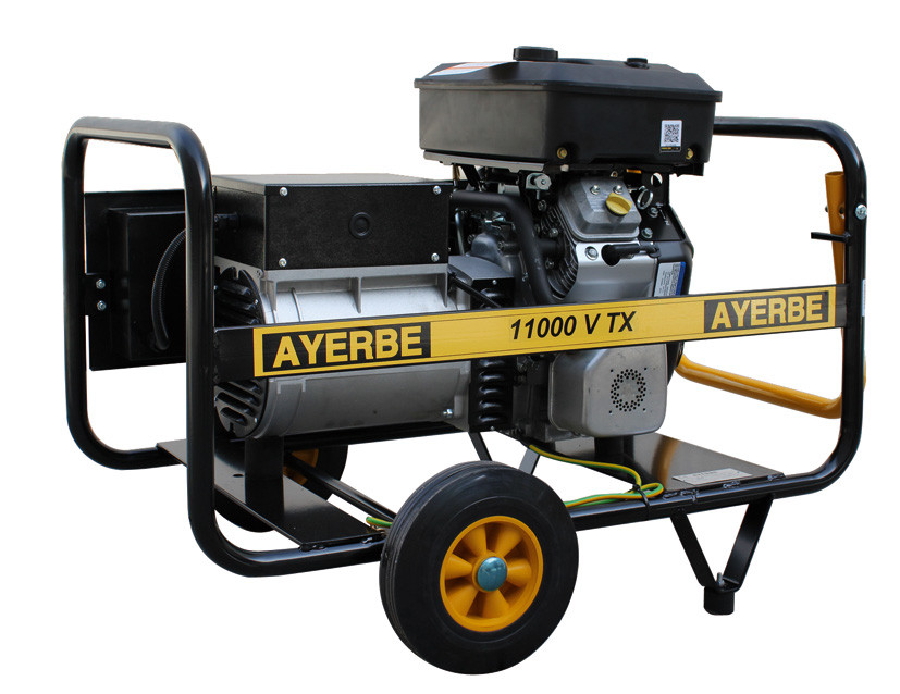 Groupe électrogène AY-11000-V-MN - AVR Monophasé 230V - Vauguard Essence - 7.5 KW 9.3 KVA - Démarrage manuel - AYERBE