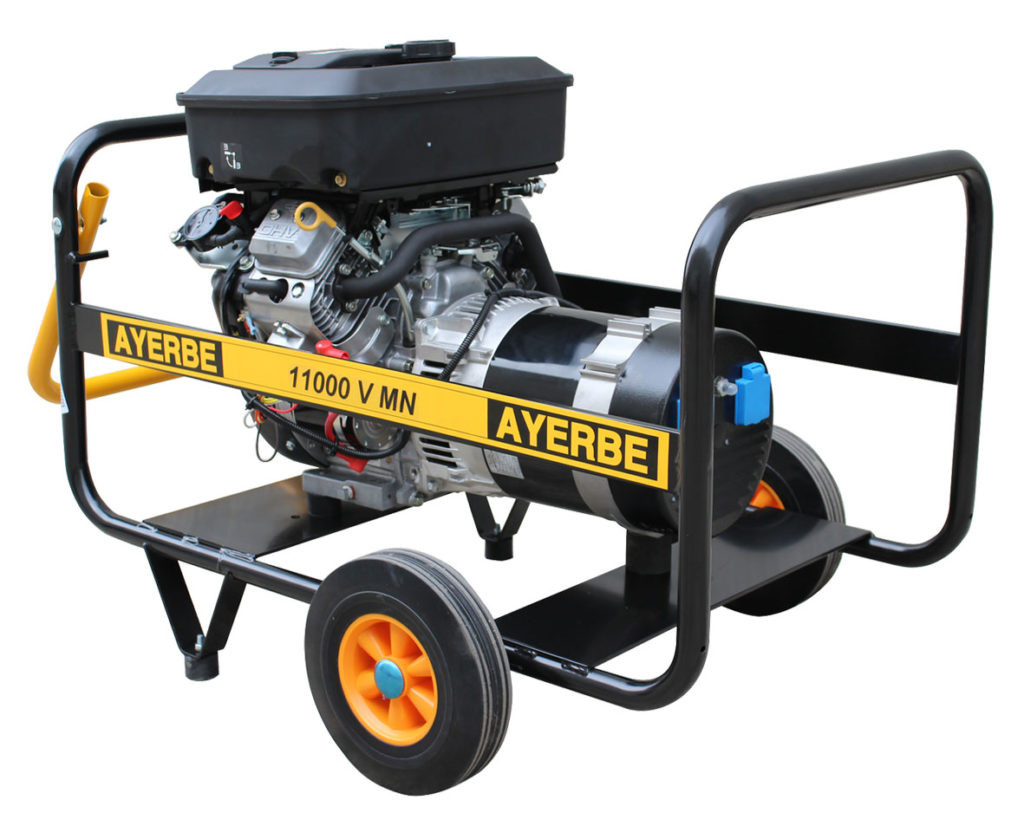 Groupe électrogène AY-11000-V-MN - Monophasé 230V - Vanguard essence - 10 KVA 8 KW - Démarrage manuel - AYERBE