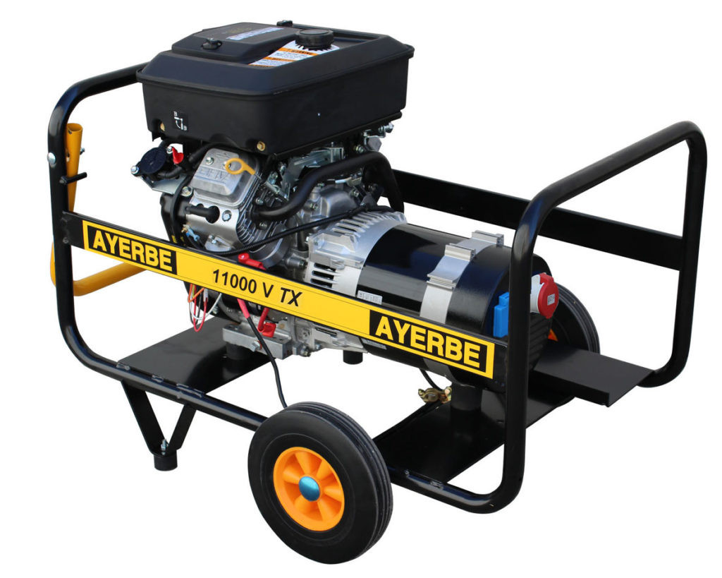 Groupe électrogène AY-11000-V-TX - Triphasé 400V - Vanguard essence - 10 KVA 8 KW - Démarrage manuel - AYERBE