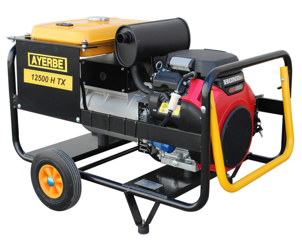 Groupe électrogène AY-12500-H-TX-E - AVR Triphasé 400V - Honda GX Essence - 12.5 KVA - Démarrage électrique - AYERBE