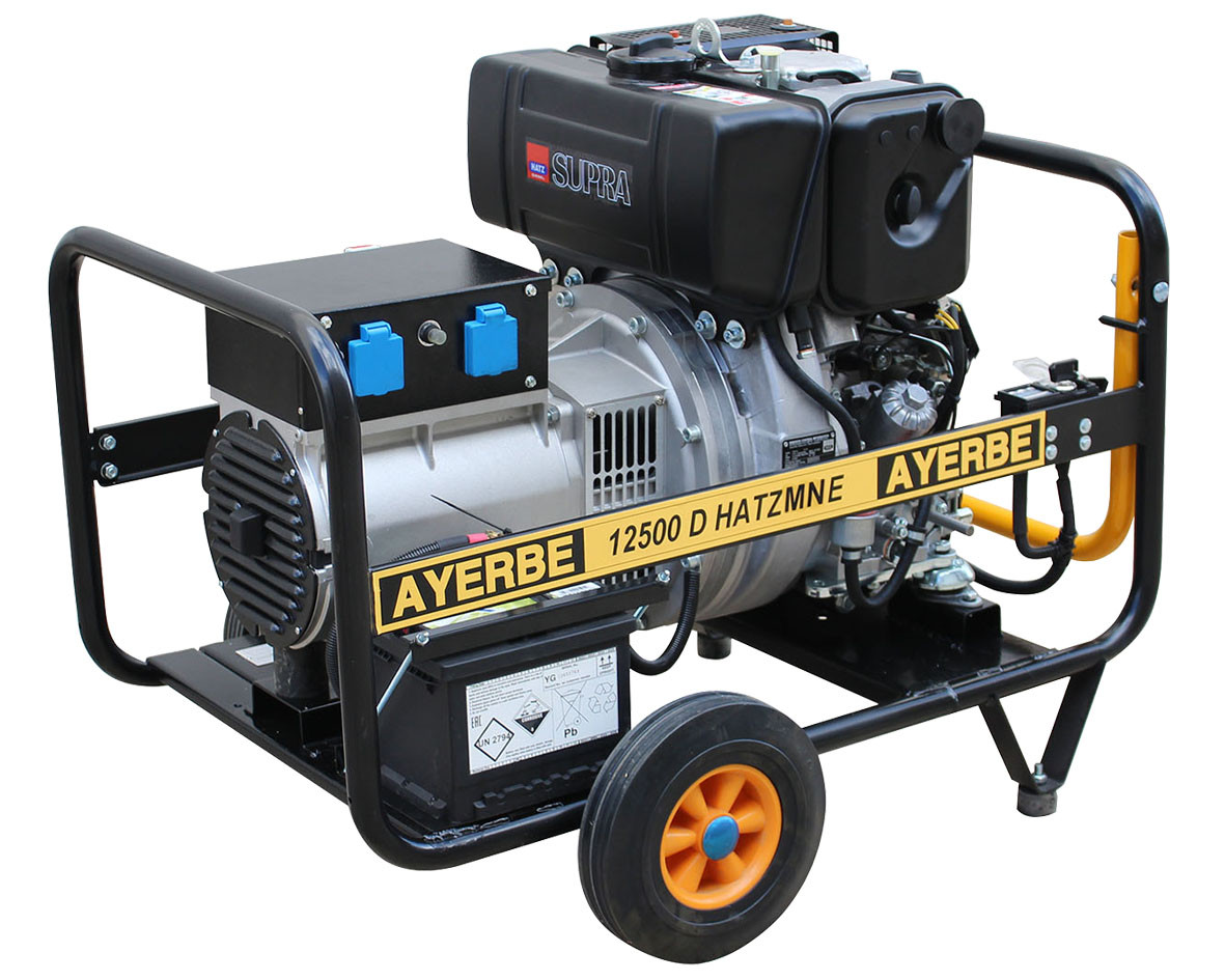 Groupe électrogène AY-12500-HATZ-MN-E Monophasé 230V - HATZ diesel - 12.5 KVA 10 KW - AYERBE