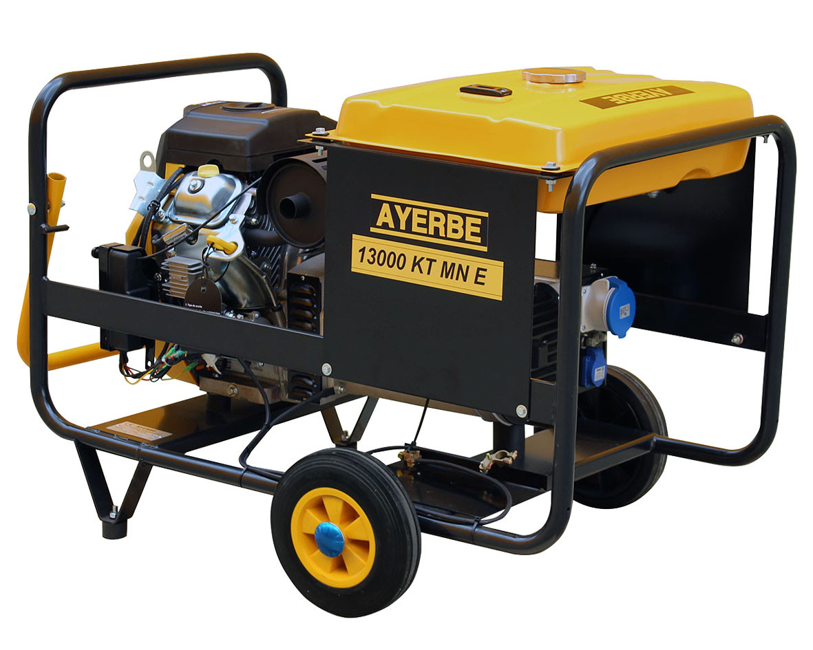 Groupe électrogène AY-13000-KT-MN-E - Monophasé 230V - Essence - 12.5 KVA 10 KW - Démarrage électrique - AYERBE
