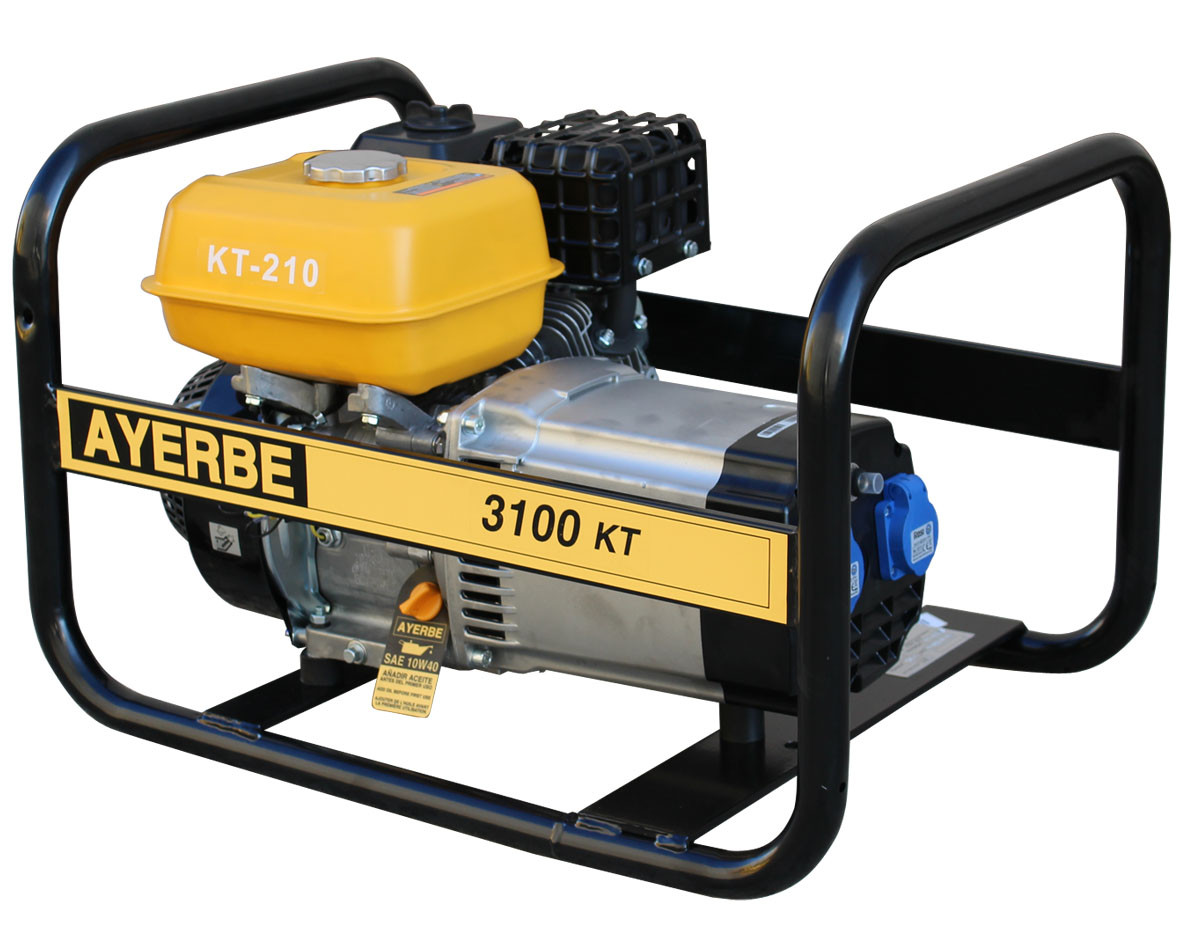 Groupe électrogène AY-3100-KT-MN - Monophasé 230V - Essence - 3.1 KVA 2.2 KW - Démarrage manuel - AYERBE