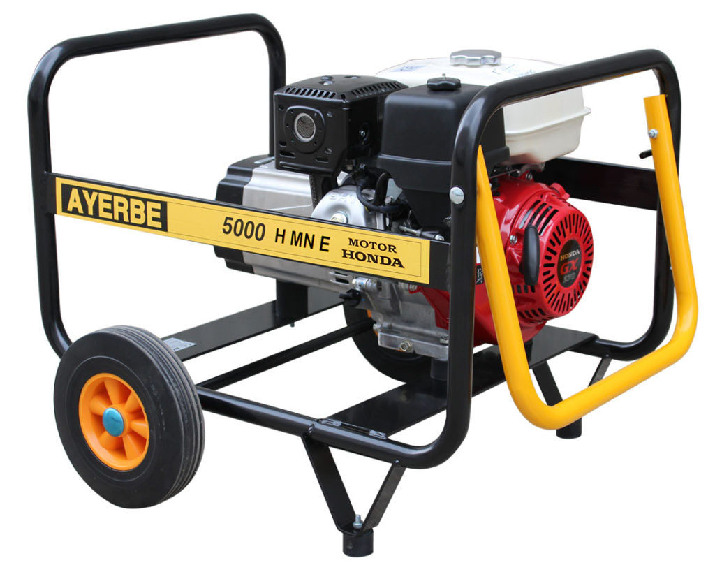 Groupe électrogène AY-5000-H-MN-E - Monophasé 230V - Honda GX essence - 5 KVA 4.2 KW - Démarrage électrique - AYERBE