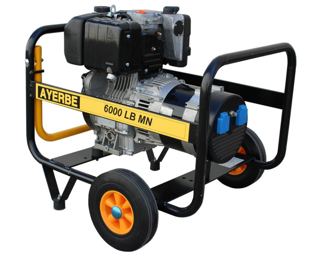 Groupe électrogène AY-6000-D-LB-MN-E Monophasé 230V - Kholer diesel - 6.5 KVA 5.2 KW - AYERBE