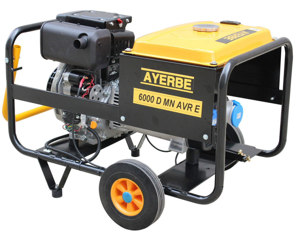 Groupe électrogène AY-6000-D-MN-AVR-E Monophasé 230V - Yanmar diesel - 5 KW 6.2 KVA - AYERBE