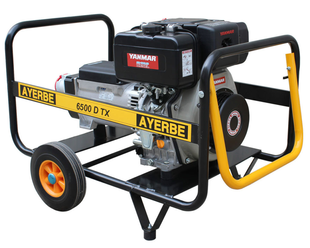 Groupe électrogène AY-6500-D-TX Triphasé 400V - Yanmar diesel - 6.5 KVA 5.2 KW - AYERBE