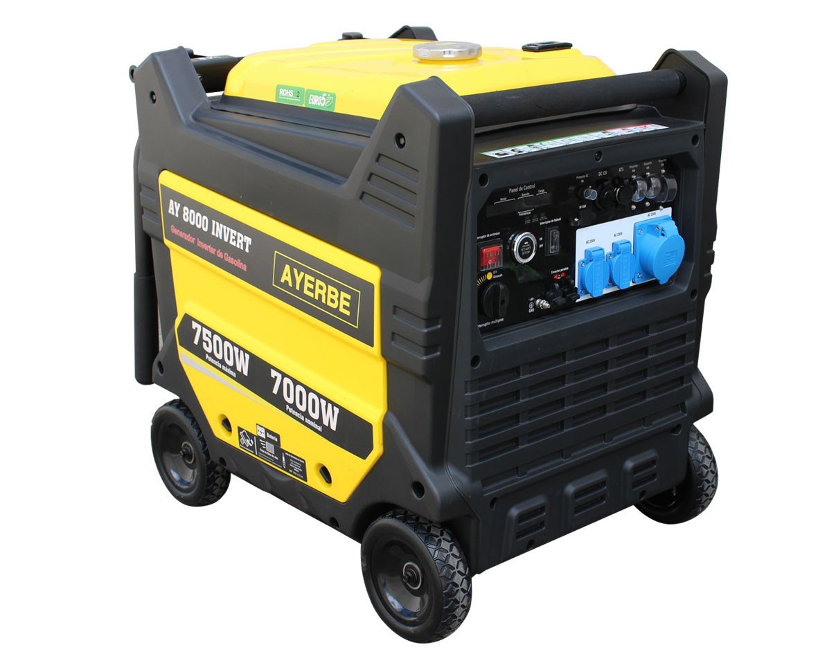 Groupe électrogène AY-8000-INVERT-E - Inverter Monophasé 230V - Essence - 7.5 KW 9.4 KVA- Démarrage électrique - AYERBE