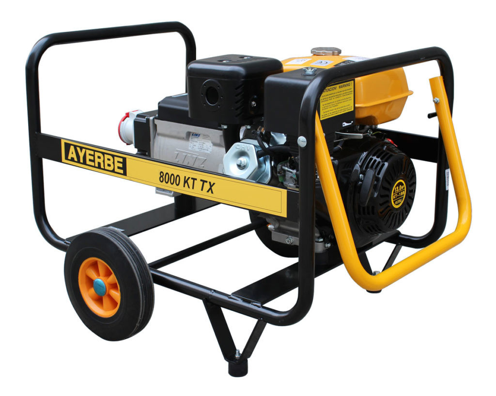 Groupe électrogène AY-8000-KT-TX-E - Triphasé 400V - Essence - 8 KVA 6.4 KW - Démarrage électrique - AYERBE