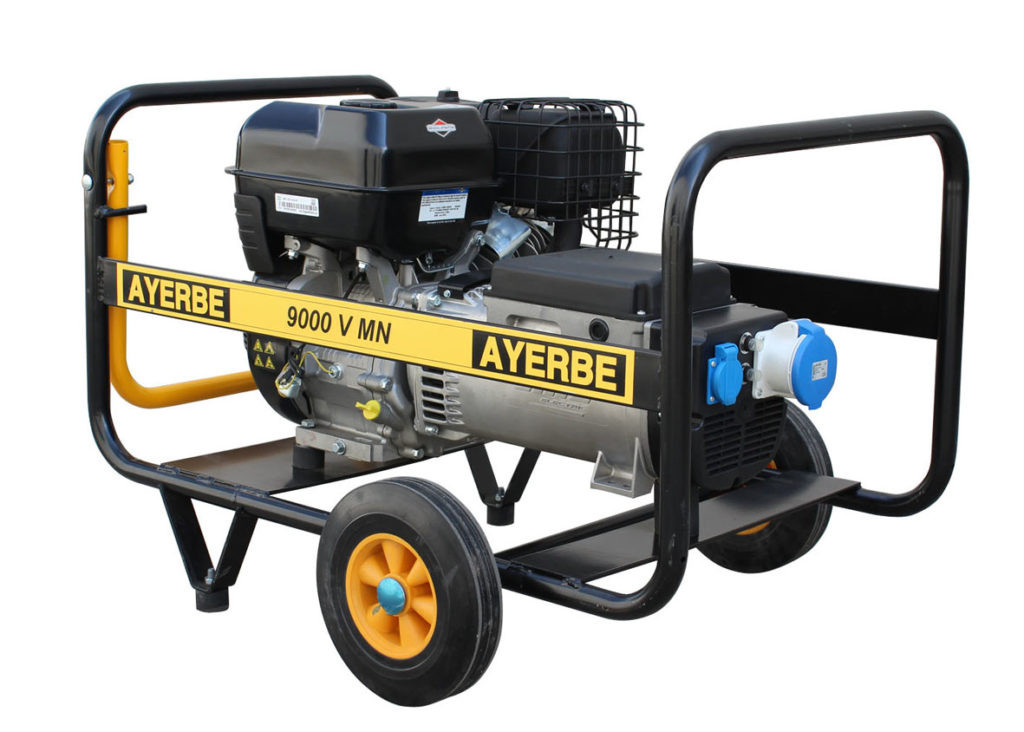 Groupe électrogène AY-9000-V-MN-AE - Monophasé 230V - Vanguard essence - 9 KVA 7.2 KW - Démarrage électrique - AYERBE
