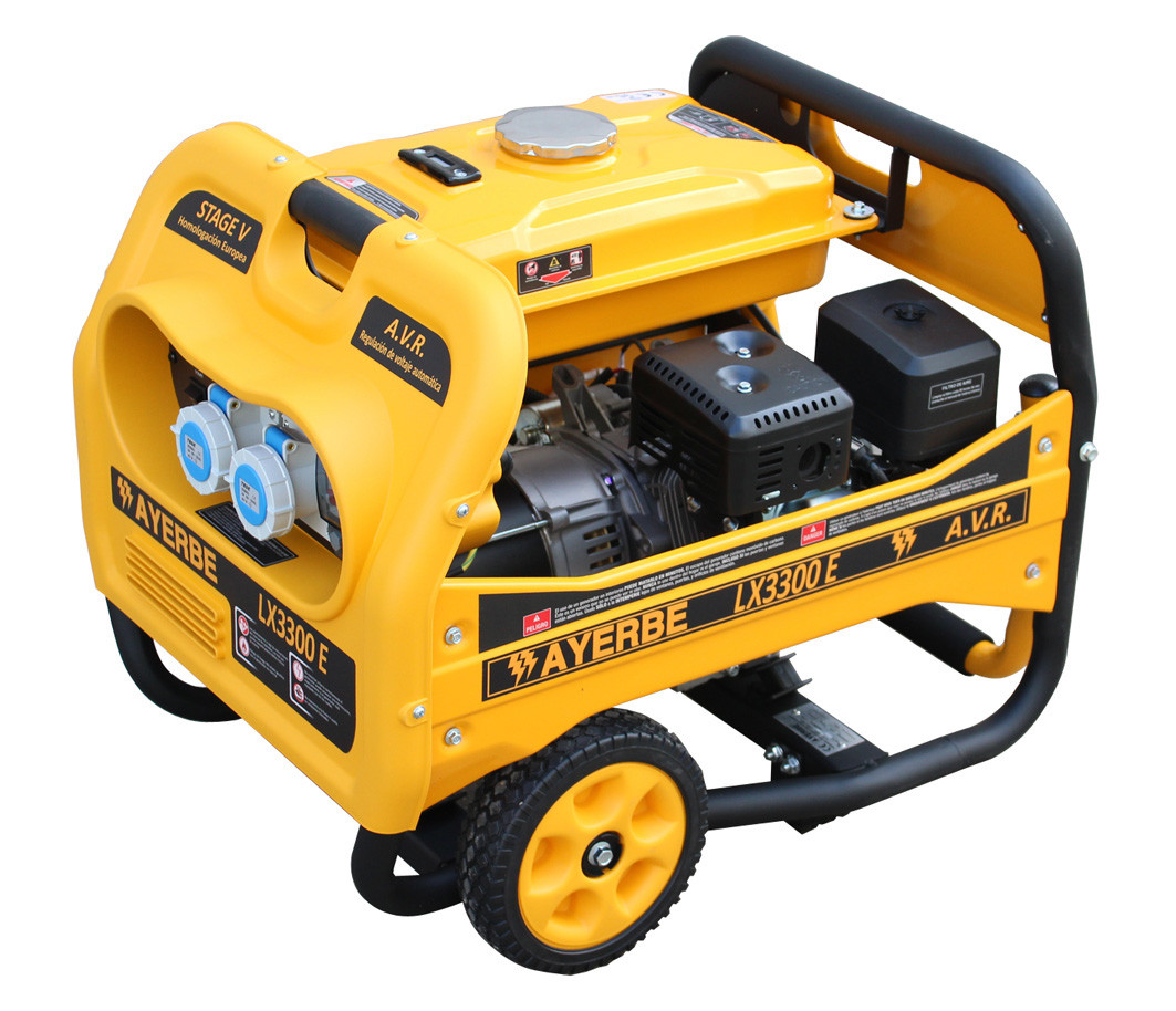 Groupe électrogène AY-LX-3300-E AVR - Monophasé 230V - Essence - 3.3 KW 4.10 KVA - Démarrage électrique- AYERBE