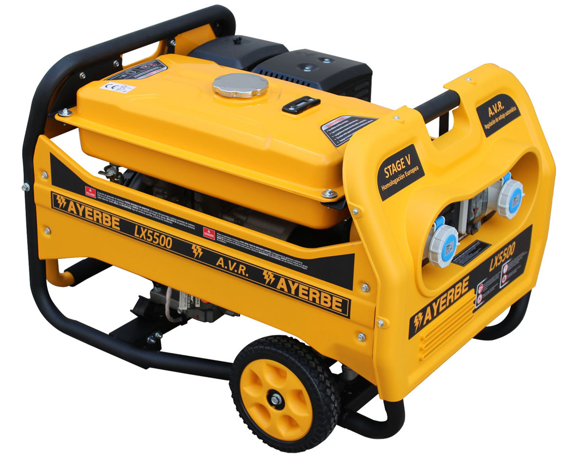Groupe électrogène AY-LX-5500 AVR - Monophasé 230V - Essence - 5.5 KW 6.9 KVA- Démarrage manuel - AYERBE