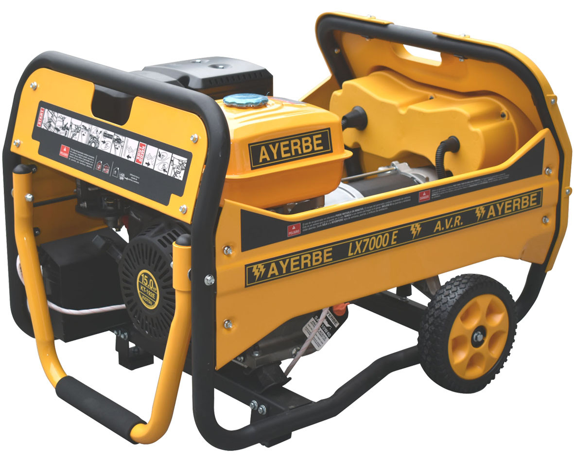 Groupe électrogène AY-LX-7000-E AVR - Monophasé 230V - Essence - 7 KW 8.7 KVA - Démarrage électrique - AYERBE