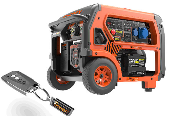 Groupe électrogène BAQUERIA-RC - 7000 W - 7 kW monophasé 230V - SVR/AVR - Essence - Démarrage à distance - GENERGY