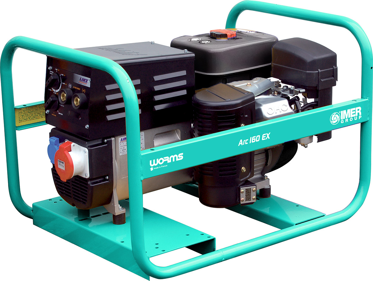 Groupe électrogène de soudage ARC 160 EX AVR - Essence Triphasé 400 V - 4.3 kW - IMER FRANCE
