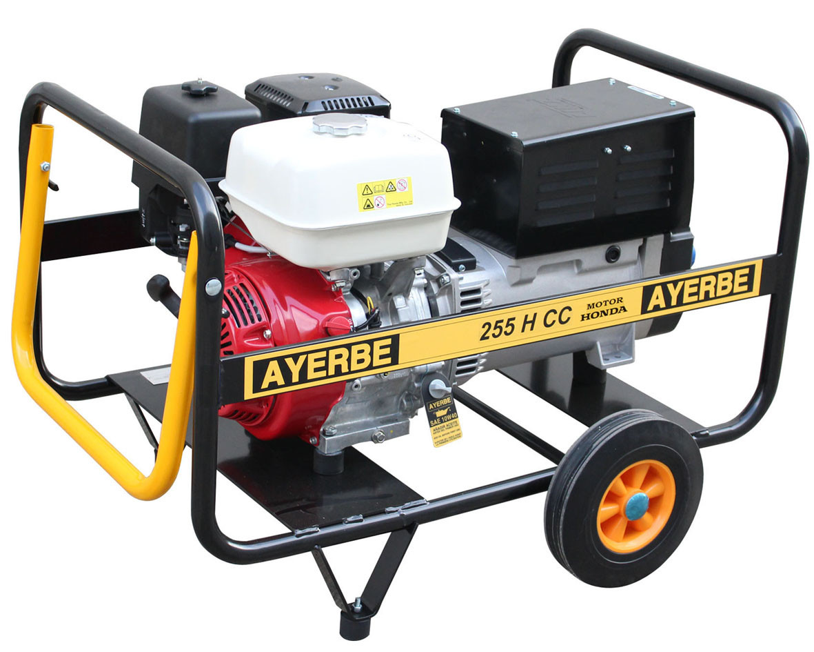 Groupe électrogène de soudage AY-255-H-CC - Honda essence - 400V - 6.5 KVA 5.2 KW - AYERBE
