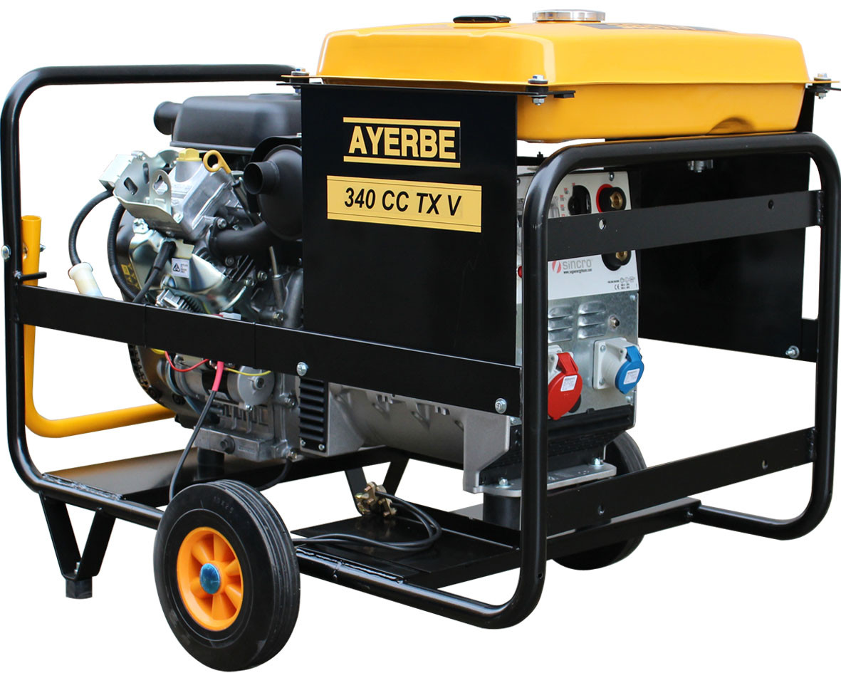Groupe électrogène de soudage AY-340-CC-V - Vanguard essence - 400V - 10 KVA 8 KW - AYERBE