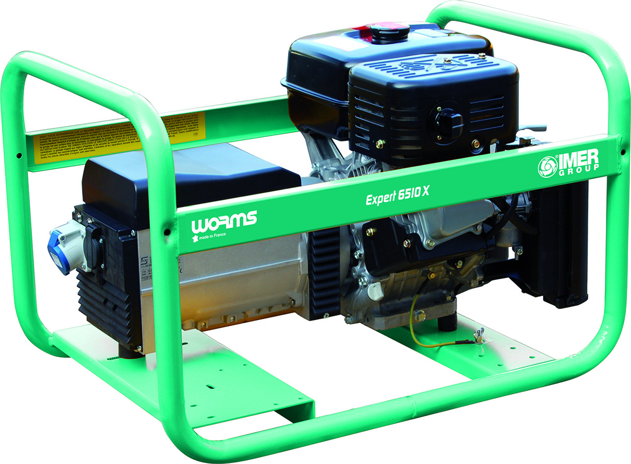 Groupe Électrogène EXPERT 6510 X AVR + Kit différentiel - Essence 5.85 kW - Monophasé 230V - IMER FRANCE