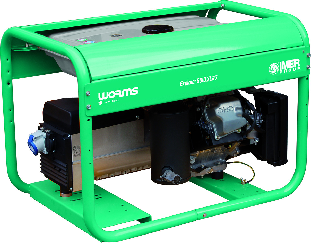 Groupe Électrogène EXPLORER 6510 XL27 AVR + Kit différentiel Essence Monophasé 5.85 kW - 230V - WORMS IMER FRANCE
