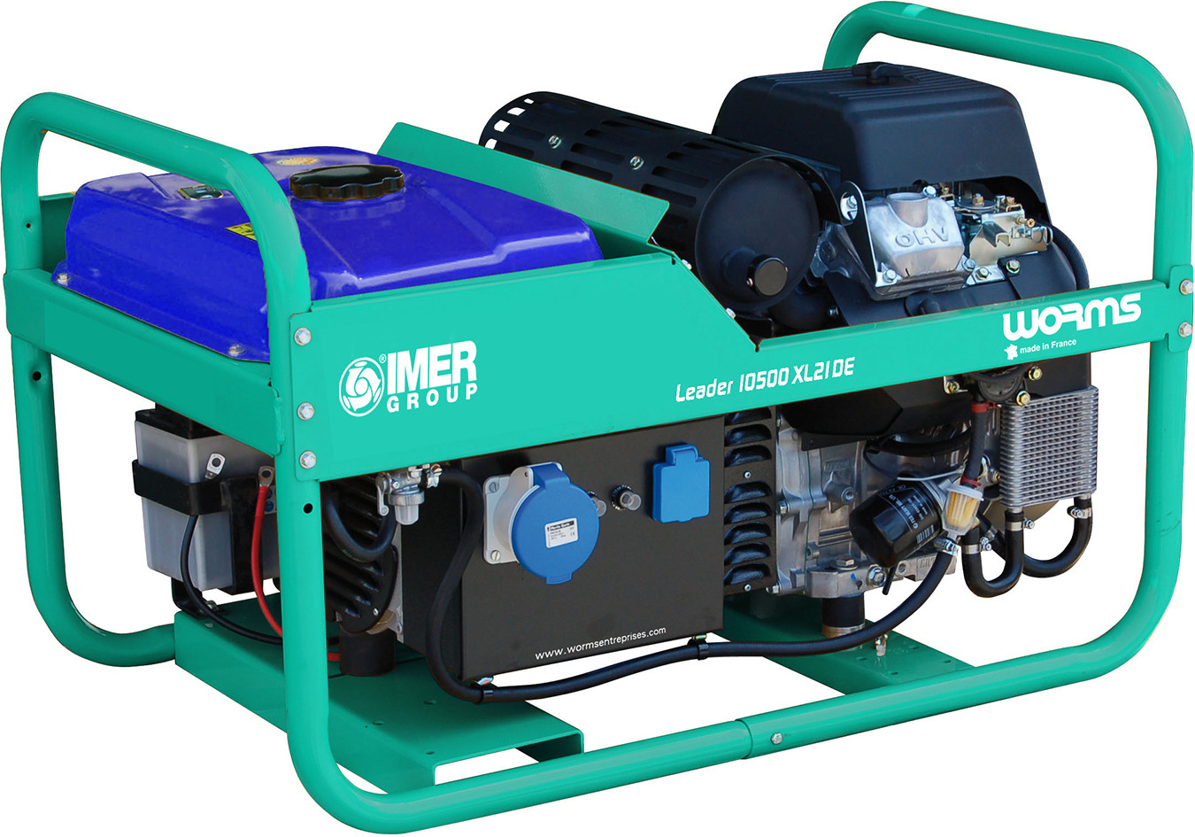 Groupe Électrogène LEADER 10500 XL21 DE Démarrage électrique - Essence Monophasé 9.2 kW Grande autonomie - WORMS IMER FRANCE